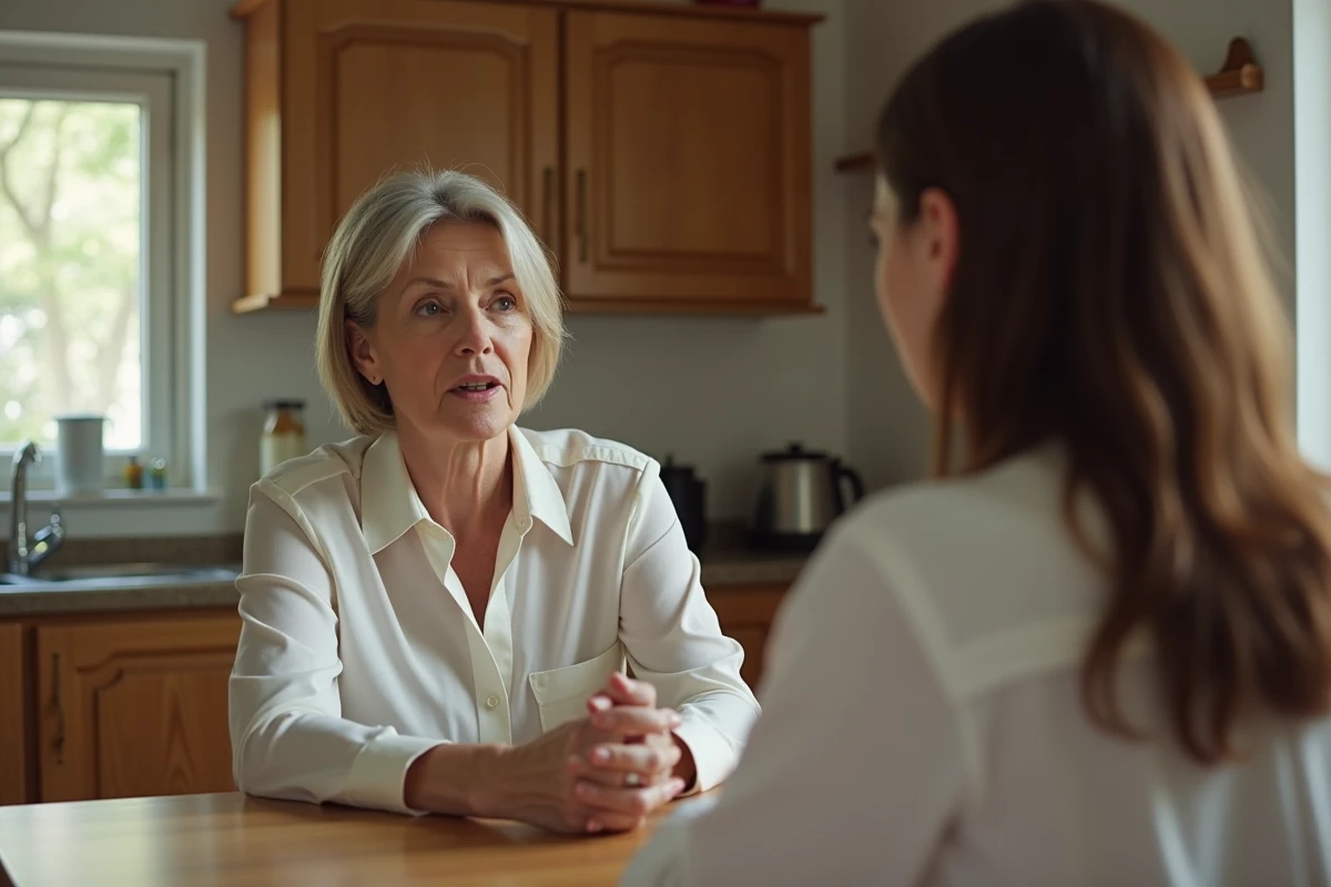 Femme d'âge moyen et jeune femme en conflit dans une cuisine