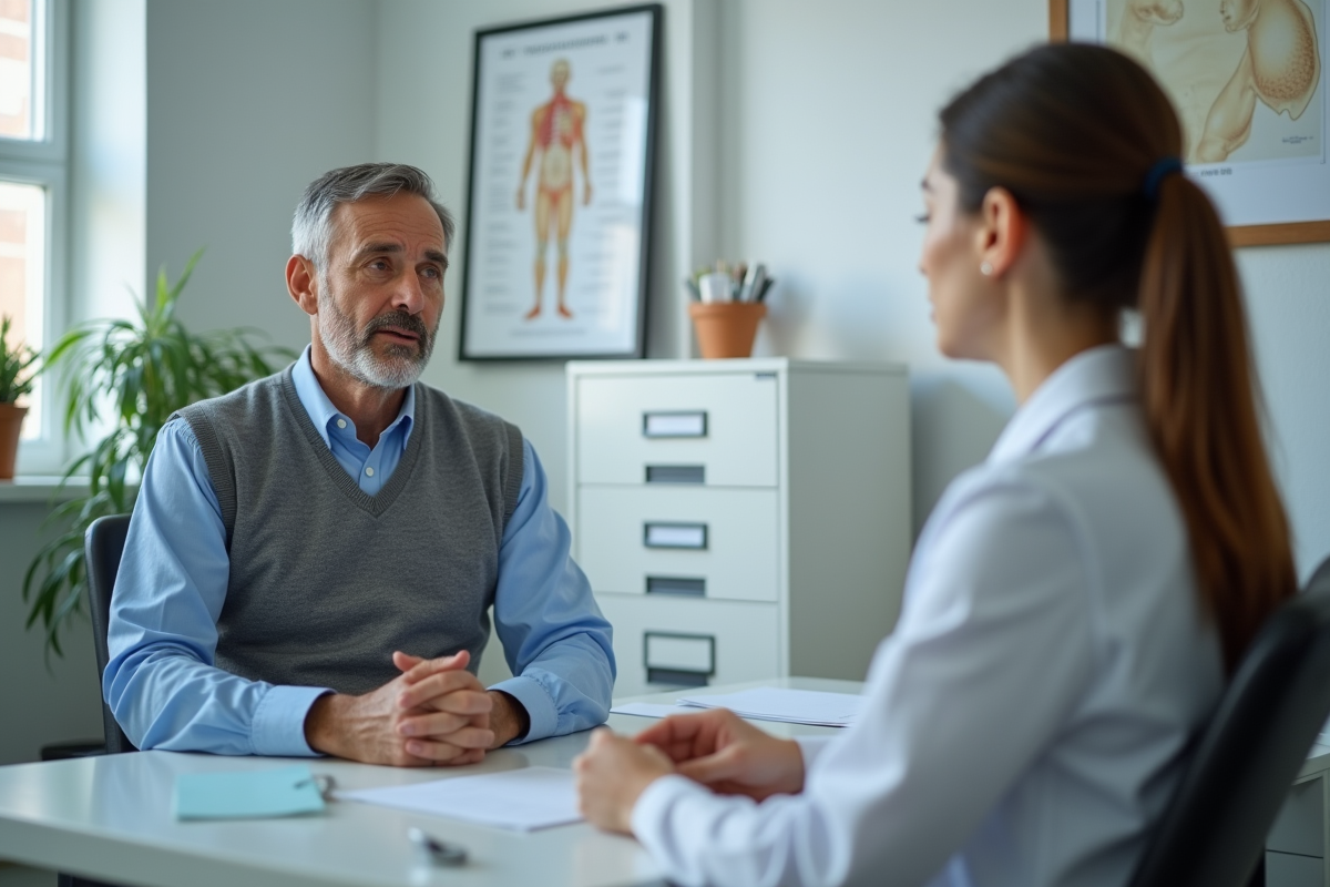 Homme et docteur lors d