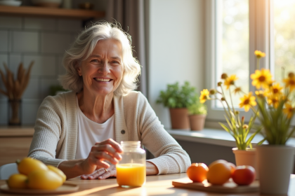 Femme senior choisissant des vitamines adaptées à ses besoins